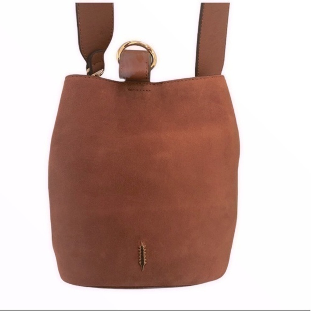 Thacker New York orange burnt sienna bucket bag